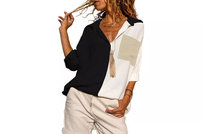 astylish-casual-v-neck-button-down-silk-shirt