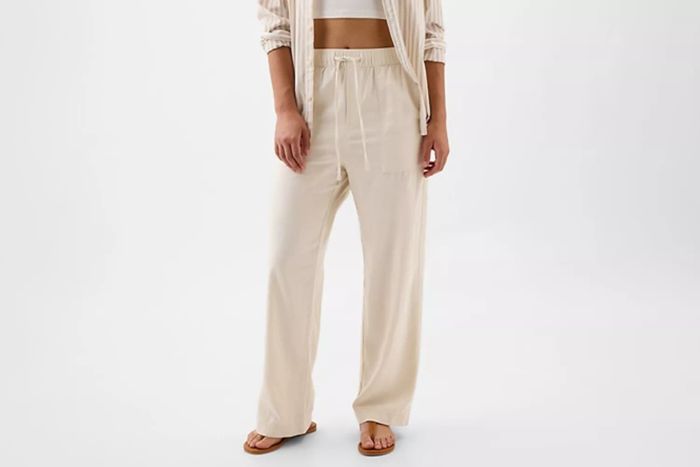 Gap Linen-Blend Wide-Leg Pull-On Pants