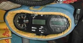 A close-up view of a navigation instrument.