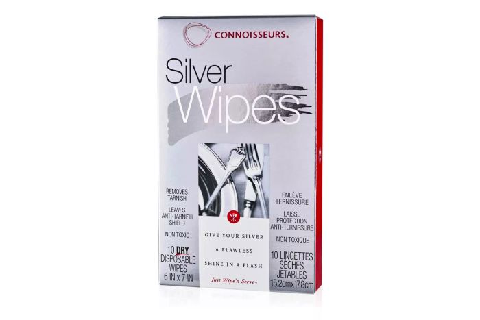 CONNOISSEURS Silver Cleaner Wipes, 10 Count