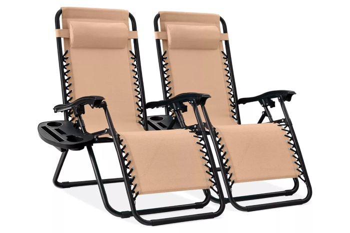 Best Choice Products Set of 2 Adjustable Steel Mesh Zero Gravity Lounge Chair Recliners