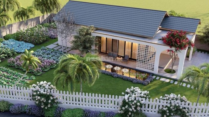 Mẫu nhà cấp 4 kết hợp sân vườn với 3 phòng ngủ