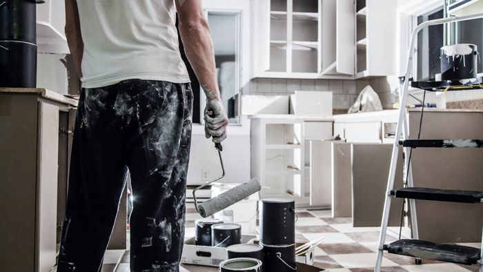 man performing a kitchen renovation