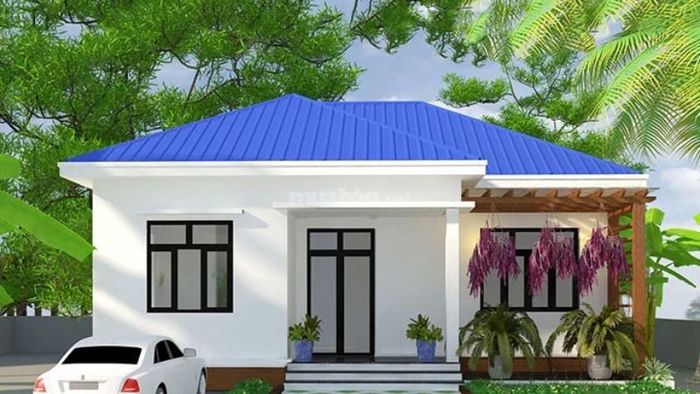 Nhà cấp 4 mái tôn có 3 phòng ngủ