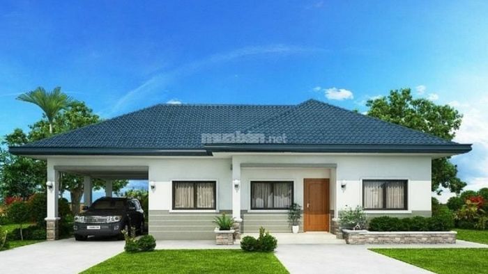 Mẫu nhà cấp 4 3 phòng ngủ tích hợp gara