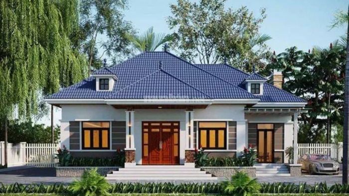 Mẫu nhà cấp 4 3 phòng ngủ giả biệt thự