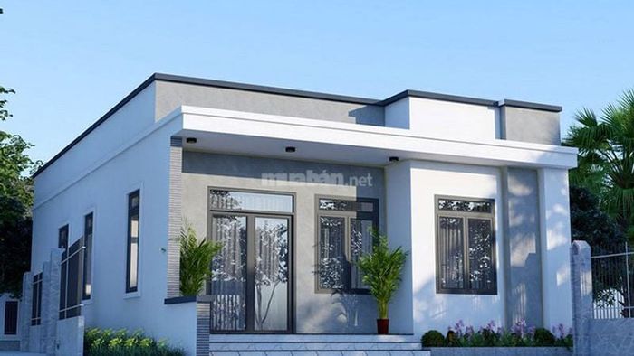 Mẫu nhà cấp 4 có mái bằng và 3 phòng ngủ