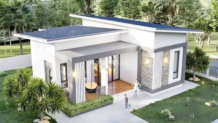 Nhà cấp 4 mái lệch có 3 phòng ngủ