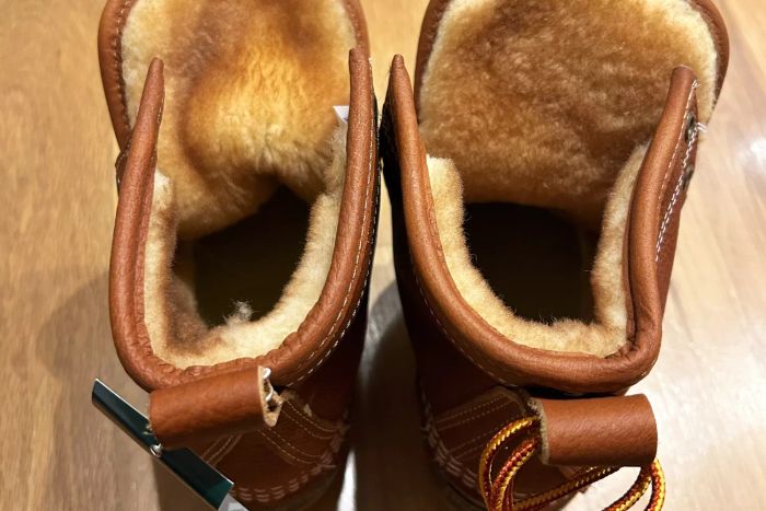 The interior of the L.L. Bean Women’s 8 Inch Shearling-Lined Insulated Bean Boots