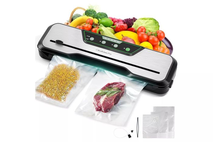 Beelicious Pro Automatic Food Vacuum Sealer Machine | Beelicious Pro® 80KPa 8-in-1 Food Vacuum Saver with Starter Kits | Includes 15 Bags, Pulse Function, Moist & Dry Mode, and External VAC for Jars and Containers