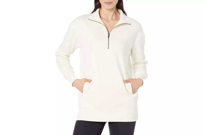 Amazon Aware Women's Relaxed-Fit Half-Zip Tunic Sweatshirt