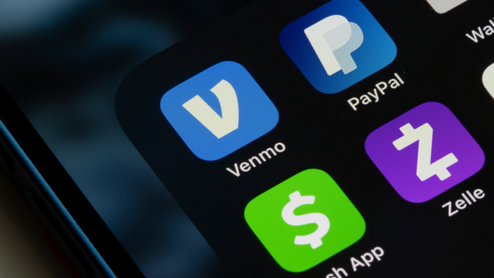 Venmo app icon displayed on a smartphone