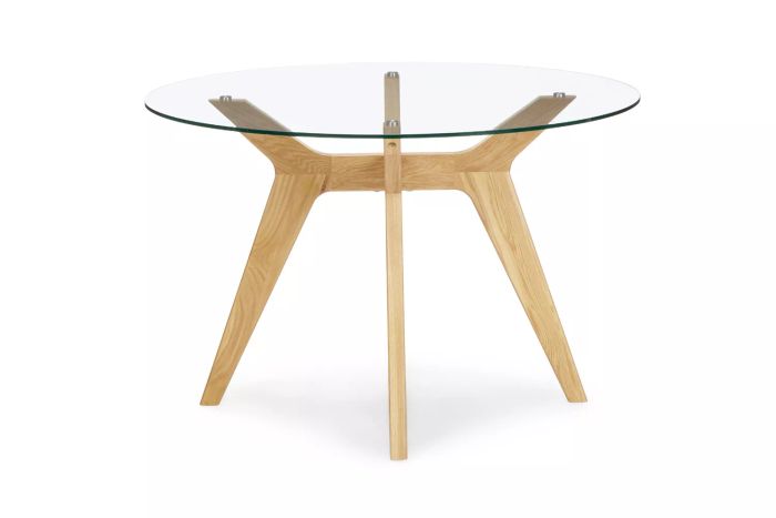 Article Emmer Oak and Glass Dining Table
