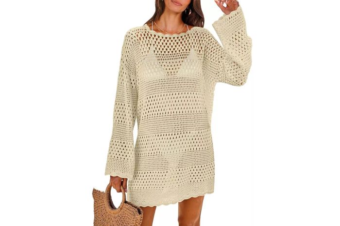 ANRABESS Women’s Crochet Swim Cover-Up for Summer 2024