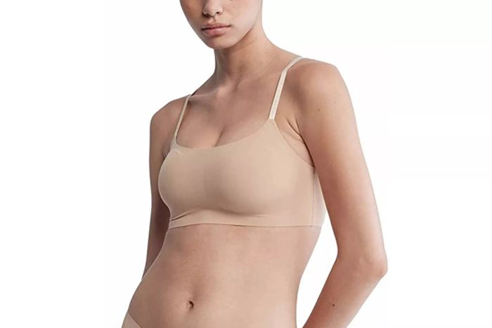 Amazon Calvin Klein Women's Invisibles Comfort Seamless Adjustable Skinny Strap Bralette Bra