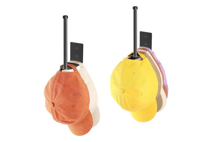 2-Pack Hat Racks for Baseball Caps, Stainless Steel Hat Organizer