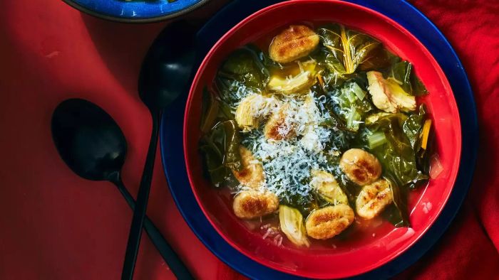 Trader Joe's cauliflower gnocchi chicken soup