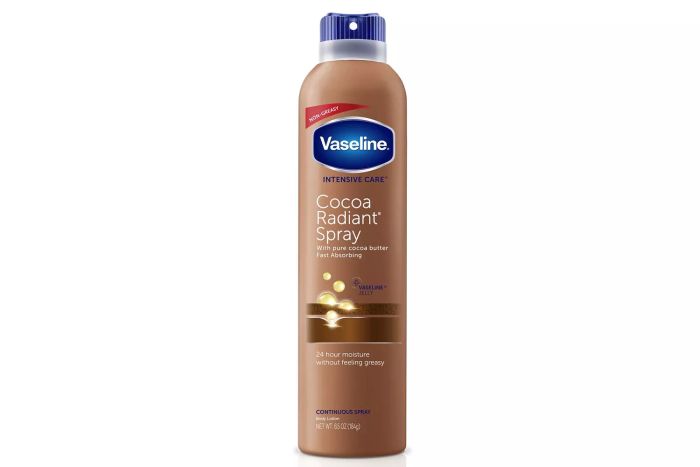 Amazon Vaseline Intensive Care Radiant Moisturizer Non-Greasy Spray Body Lotion