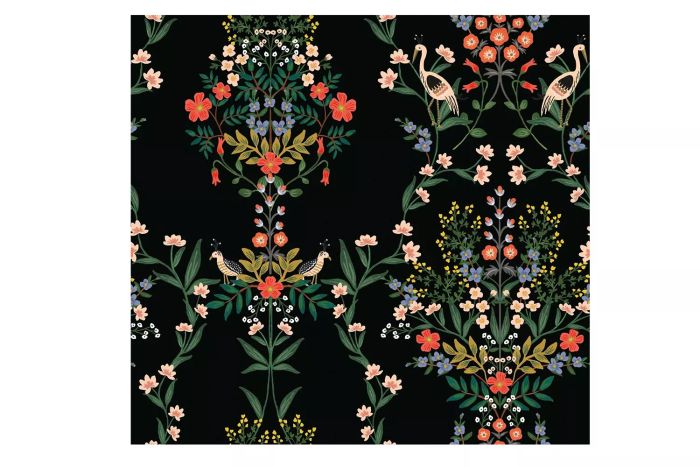 Rifle Paper Co.'s Luxembourg Peel & Stick Wallpaper offers a charming and effortless decorating solution with its beautiful design and simple installation process.