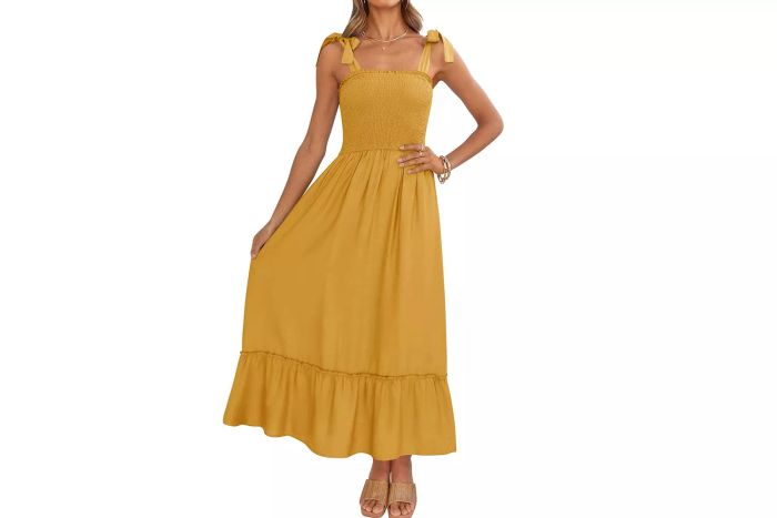 ZESICA Boho Spaghetti Strap Maxi Dress