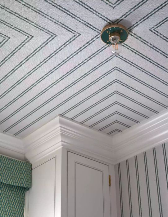 Crown molding with ceiling wallpaper