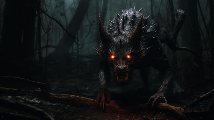 A creative depiction of the mythical chupacabra