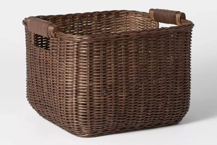 Threshold's Cube Rattan Decorative Basket Designed by Studio McGee