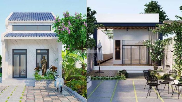 Mẫu nhà cấp 4 5×15 2 phòng ngủ tích hợp sân vườn