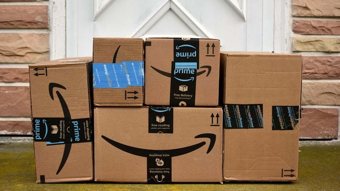 Amazon packages on a doorstep