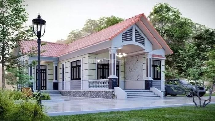 Tông màu ngói đỏ sẽ tôn lên vẻ đẹp thanh lịch và phóng khoáng cho ngôi nhà