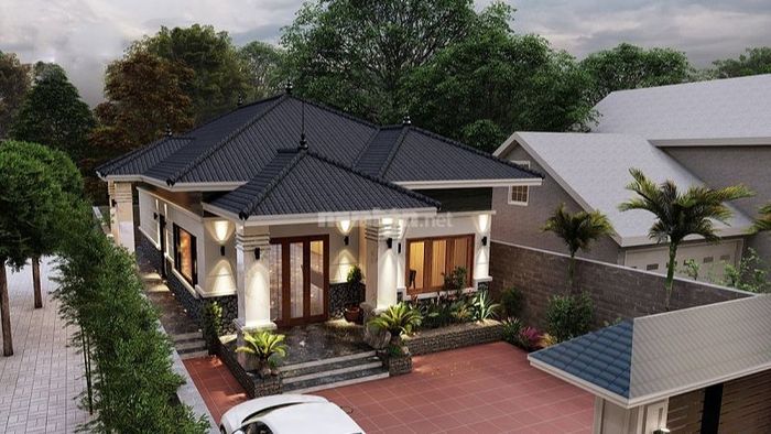 Nhà cấp 4 mái Thái được thiết kế theo xu hướng hiện đại