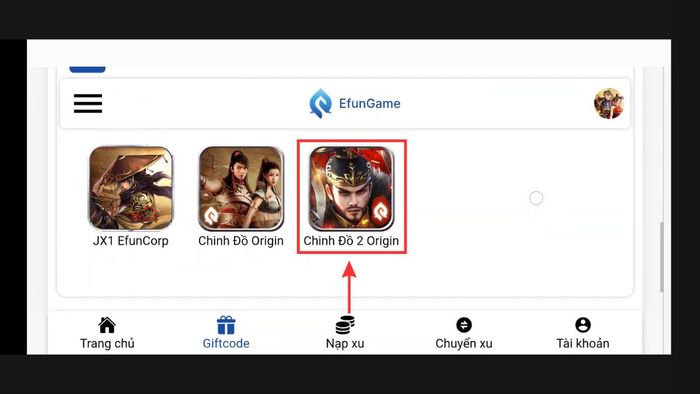 Hướng dẫn chi tiết cách nhập mã code Chinh Đồ Origin 2 - bước 3