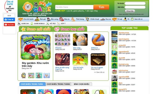 Website chuyên cung cấp game miễn phí tại Việt Nam