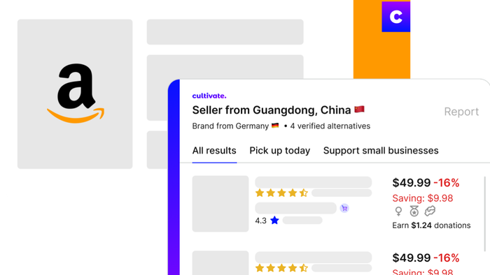 Visual representation of how Cultivate appears on an Amazon product page.