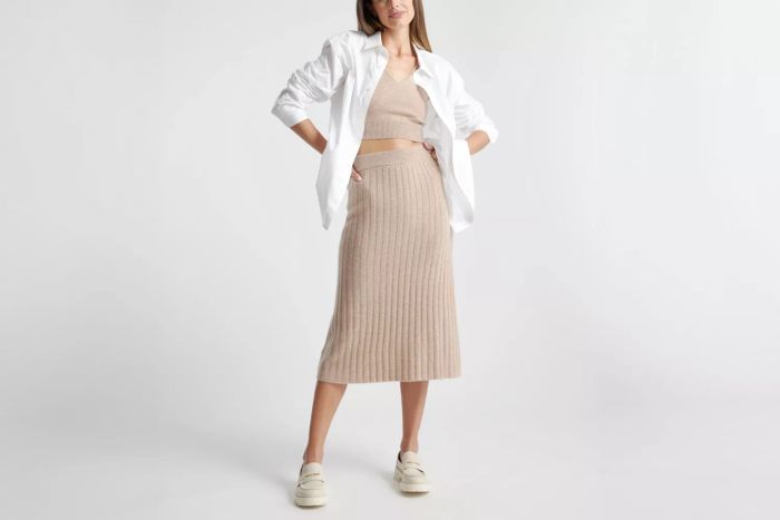 Mongolian Cashmere Midi Skirt