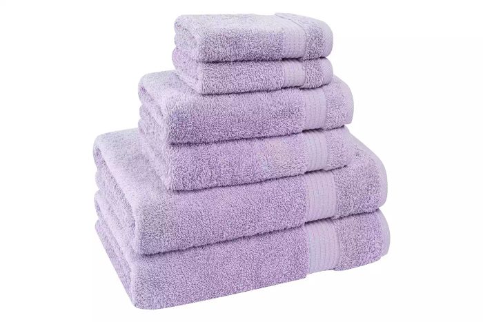 Amazon Cotton Paradise 6-Piece Towel Set, 100% Turkish Cotton, Soft and Absorbent Towels for Bathroom, Includes 2 Bath Towels, 2 Hand Towels, 2 Washcloths, Lilac Color