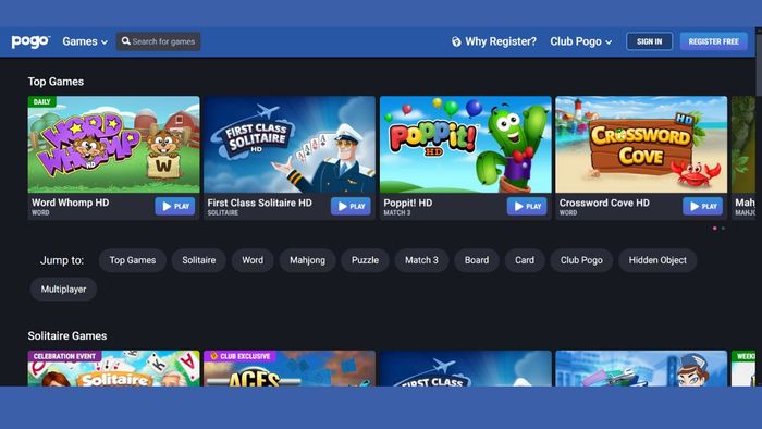 Trang web chơi game miễn phí trên nền tảng trình duyệt