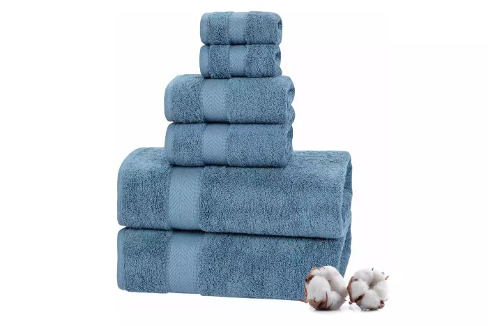 TEXTILOM 100% Turkish Cotton 6-Piece Luxury Bath Towel Set