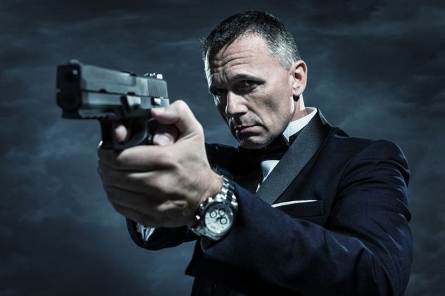 Agent in a Tuxedo with a Gun Ready