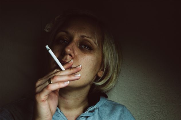 woman smoking