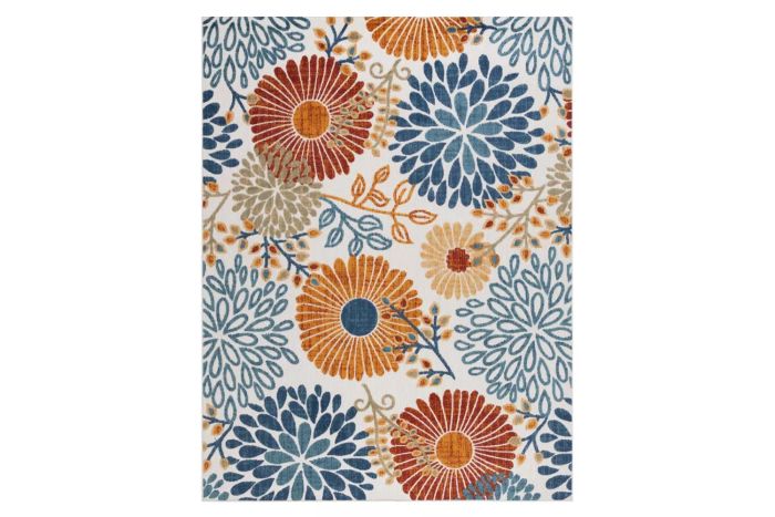 Kellems Floral Creme / Red Indoor / Outdoor Area Rug