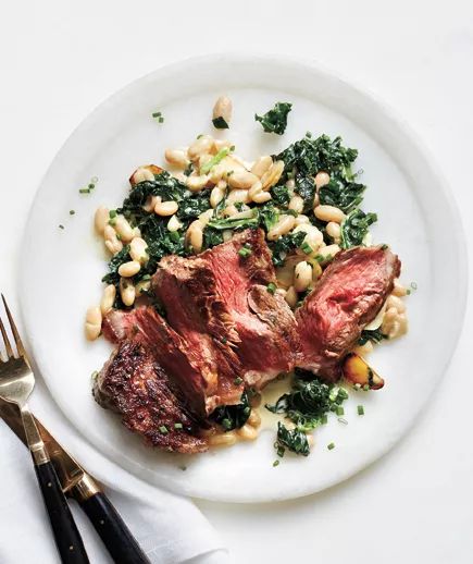 Pan-Roasted Steak with Creamed Kale