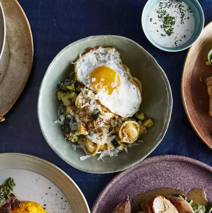Squash, Egg, and Tortellini With Toasted Breadcrumbs