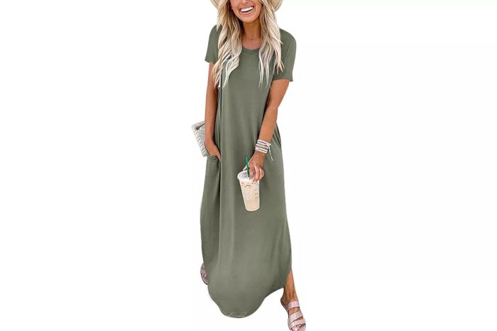 ANRABESS Women's Casual Loose Short Sleeve Long T-Shirt Dress for Summer
