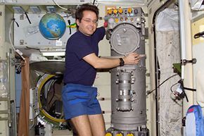 The Elektron Oxygen Generator located in the Zvezda Service Module aboard the International Space Station (ISS)