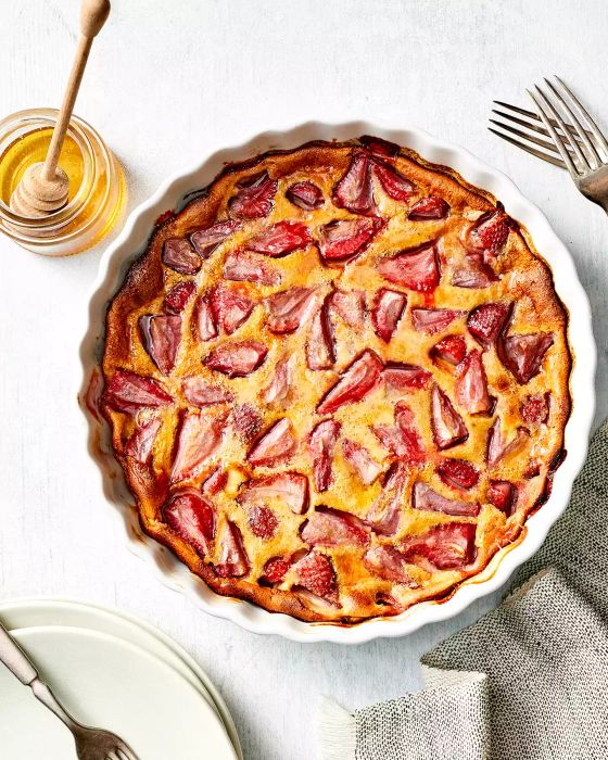Honey Whole Wheat Strawberry Clafoutis: A delightful blend of whole wheat and strawberries