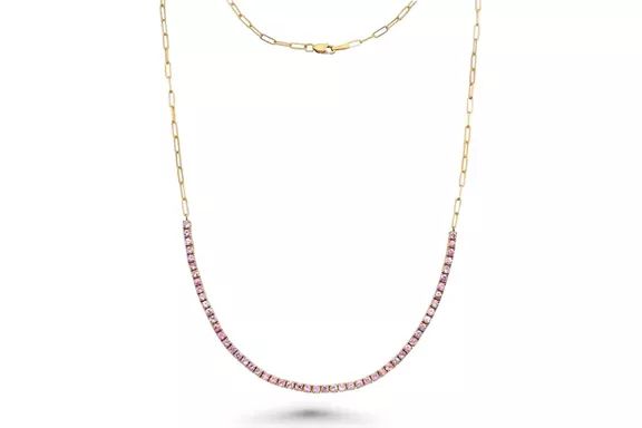 Capucelli HalfWay Pink Sapphire Tennis Necklace