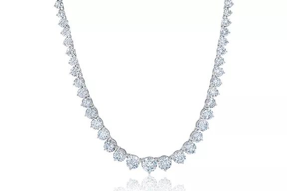 Crislu Classic Graduated Tennis Necklace