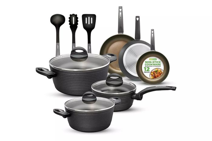 NutriChef 12-Piece Nonstick Kitchen Cookware Set