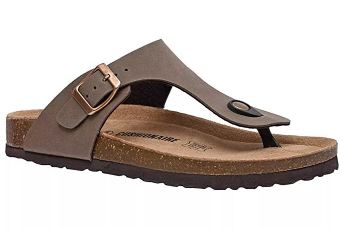 CUSHIONAIRE Women's Leah Cork Footbed Sandal with +Comfort available on Amazon